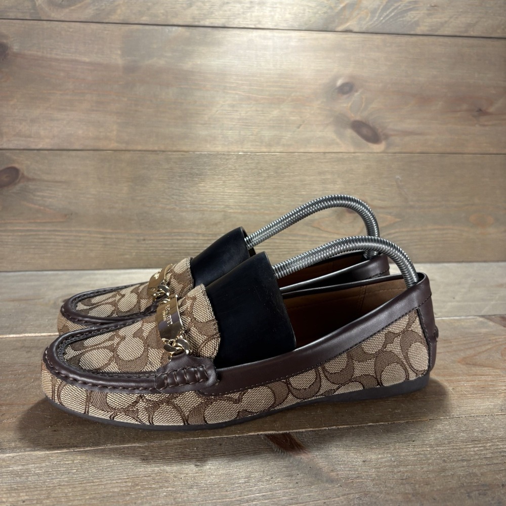 coach olive womens size 8 shoes brown slip on comfort loafers